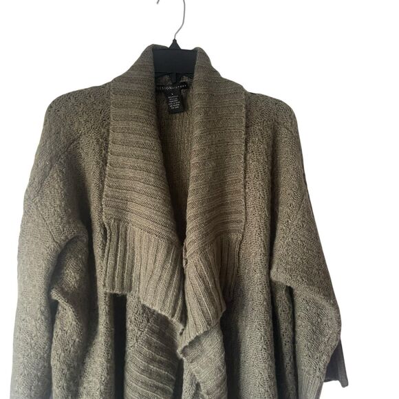 Design History Large Green Chunky Cable Knit Open Front Duster Cardigan Sweater - Picture 2 of 9